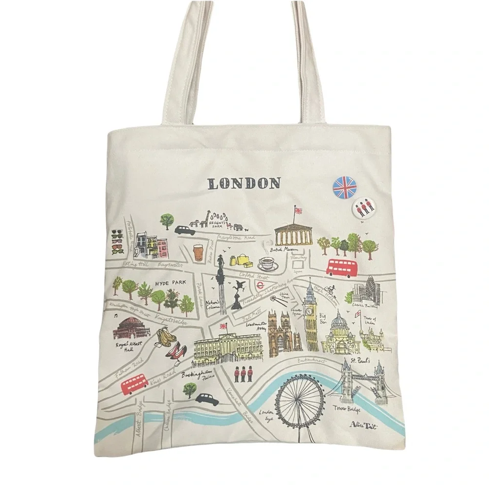 London Map Print Tote Bag